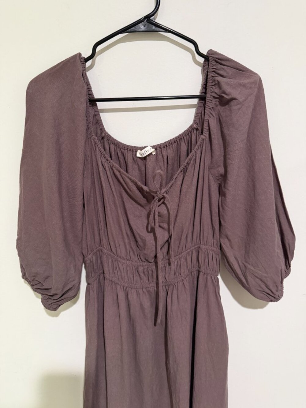 Neuflora Fulton Linen Dress Dusty Fig Sz M - Picture 4 of 7